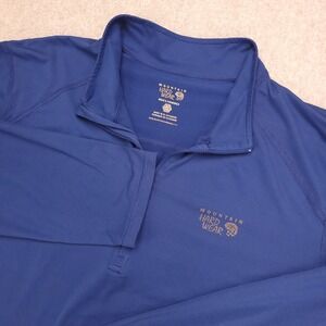 Mountain Hardwear 1/4 Zip Mens XL Blue Pullover Long Sleeve‎ Athletic Thin